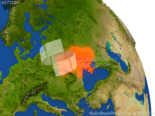 Image of Map of Ukraine in red