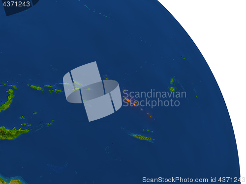 Image of Map of Vanuatu in red