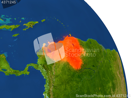 Image of Map of Venezuela in red