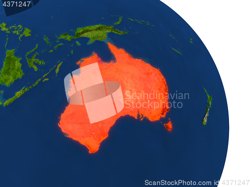 Image of Map of Australia in red