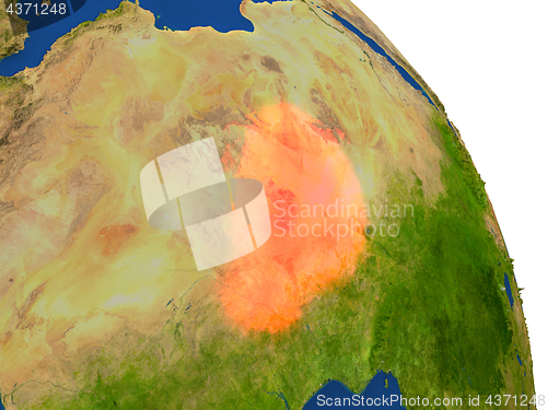 Image of Map of Niger in red