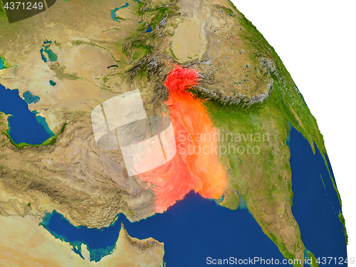 Image of Map of Pakistan in red