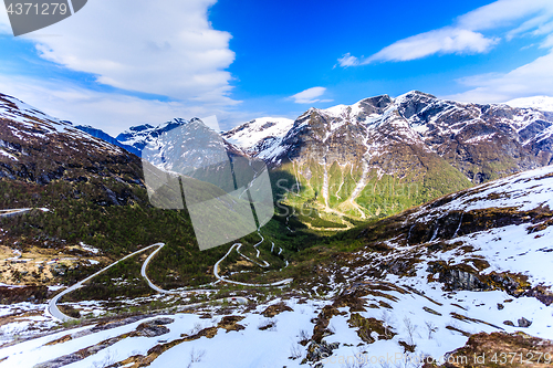 Image of A winding and narrow road providing access to the mountain in St