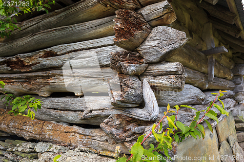 Image of An old building of an old notched seals in beautiful natural sur