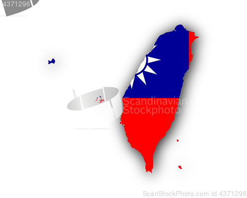 Image of Map and flag of Taiwan