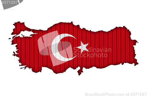 Image of Map and flag of Turkey on corrugated iron