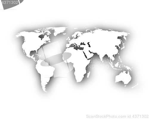 Image of Map of the world with shadow