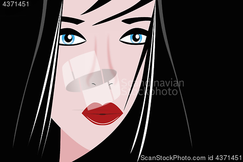 Image of Vector portrait geisha