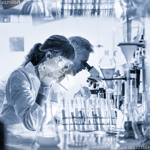 Image of Health care researchers working in scientific laboratory.