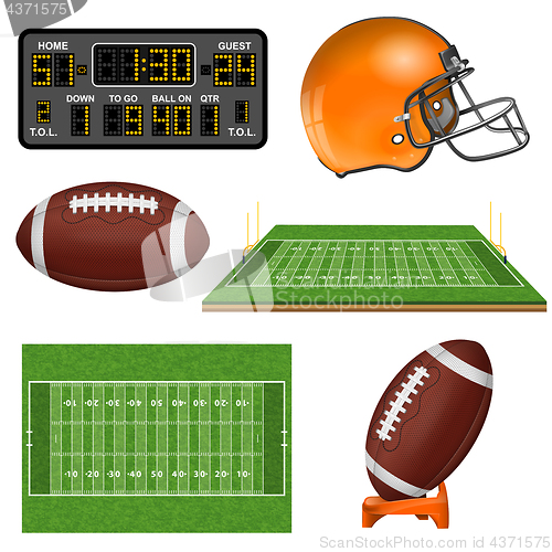 Image of American Football Realistic Icons