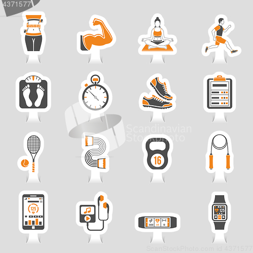 Image of Fitness Icon Sticker Set