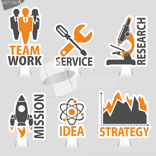 Image of Set Business Sticker Icons