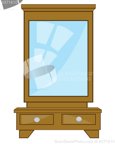 Image of Big mirror on night table