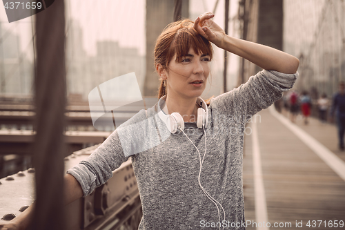 Image of Woman resting after exercise