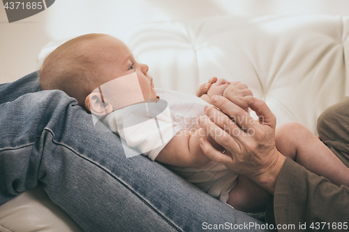 Image of Mother holding sweet baby boy