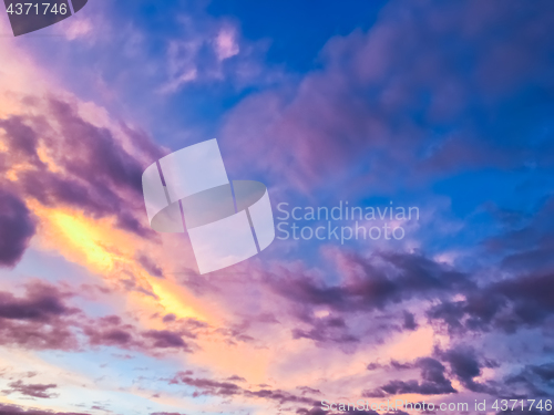 Image of Sunset sky and clouds background