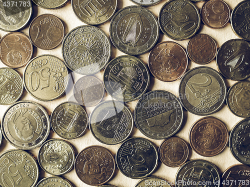 Image of Vintage Euro coins background