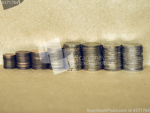 Image of Vintage Euro coins pile