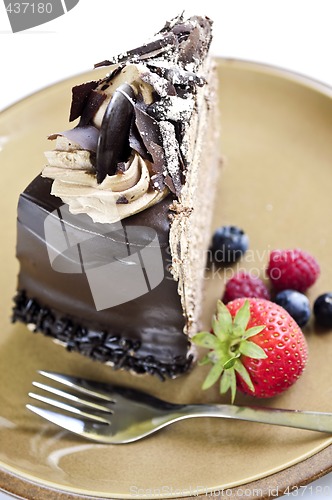 Image of Slice of chocolate cake