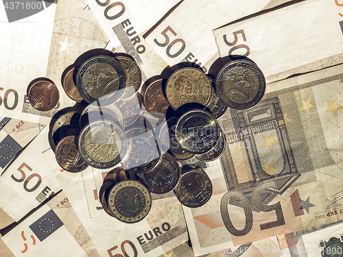 Image of Vintage Euro coins and notes