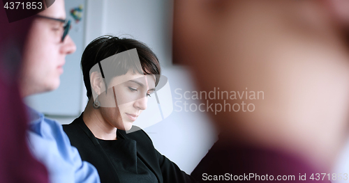 Image of Business Team At A Meeting at modern office building