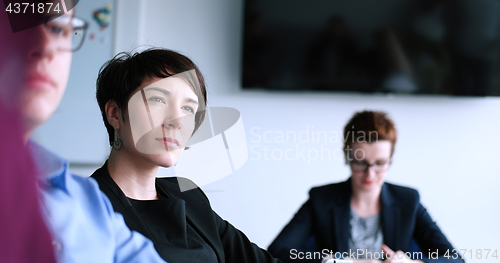 Image of Business Team At A Meeting at modern office building