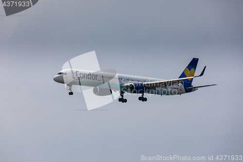 Image of ARECIFE, SPAIN - APRIL, 16 2017: Boeing 757-300 of Condor with t