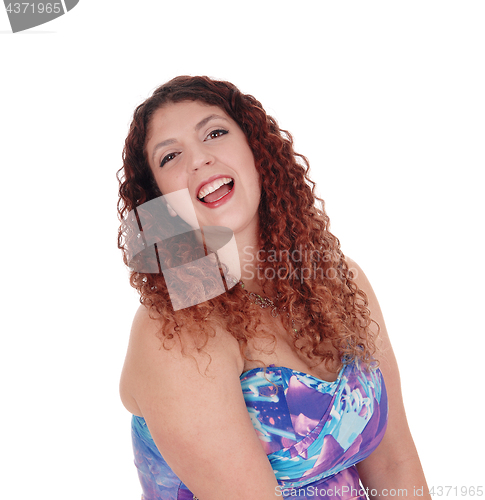 Image of Laughing beautiful young woman.