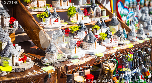 Image of ALBEROBELLO, ITALY - Trulli di Alberobello souvenirs for tourist