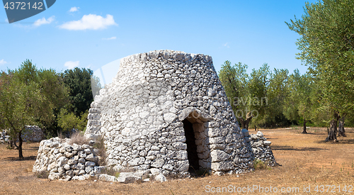 Image of Puglia Region, Italy. Traditional warehouse made of stone