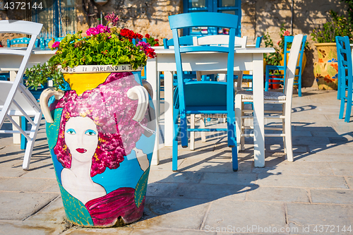 Image of Tables in a traditional Italian Restaurant in Sicily