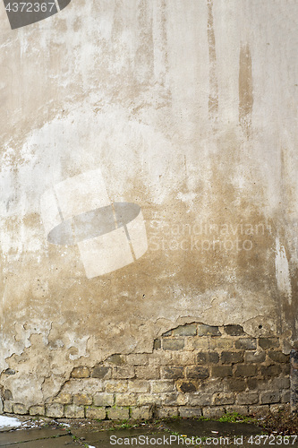 Image of Abandoned stucco brick wall background