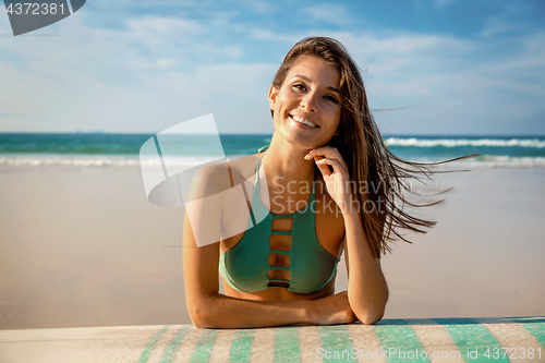 Image of Me, the beach and my surfboard