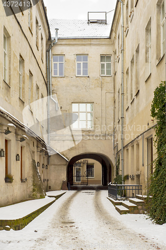 Image of An old courtyard in Vilnius, Lithuania