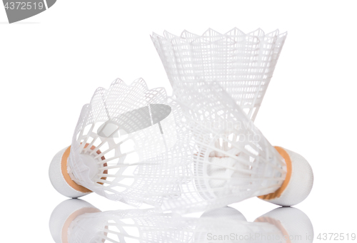 Image of White shuttlecock for badminton