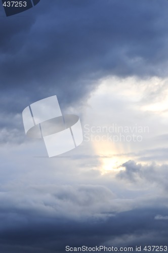 Image of Stormy sky with sunshine