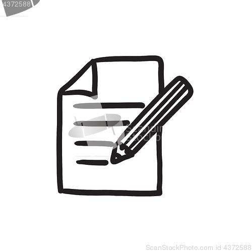 Image of Taking note sketch icon.