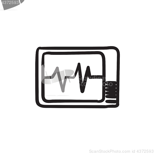 Image of Heart monitor sketch icon.