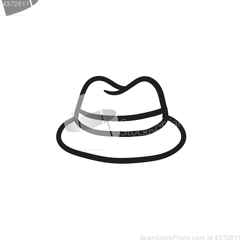 Image of Classic hat sketch icon.