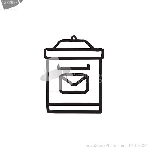 Image of Mail box sketch icon.