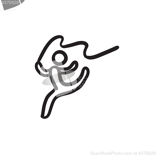 Image of Gymnast with tape sketch icon.