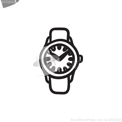 Image of Wrist watch sketch icon.