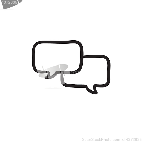 Image of Speech squares sketch icon.