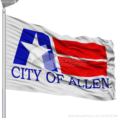Image of Allen City Flag on Flagpole, USA