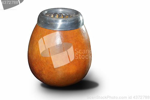 Image of wooden jar on white background