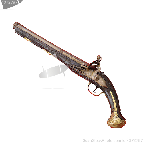 Image of ancient historic shotgun on white