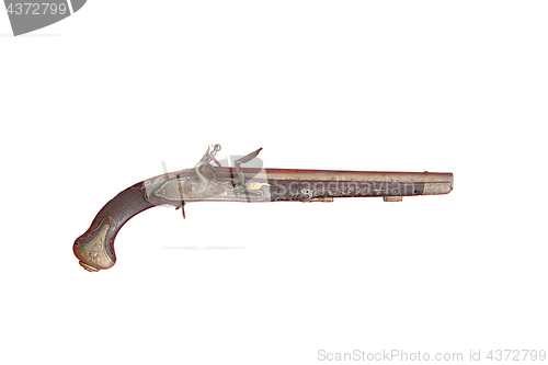 Image of very old riffle over white