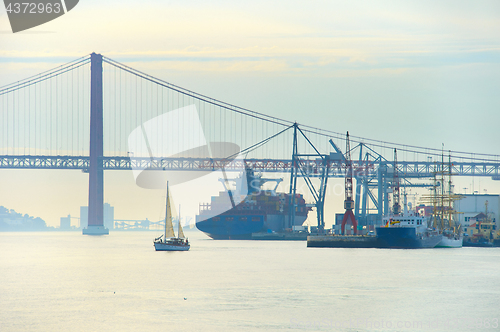 Image of Lisbon commercial port, Portugal