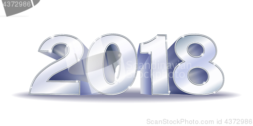 Image of Happy New Year 2018 silver numbers