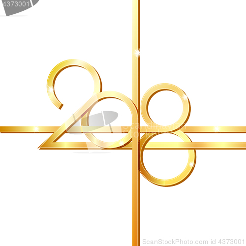 Image of Happy New Year 2018 golden numbers